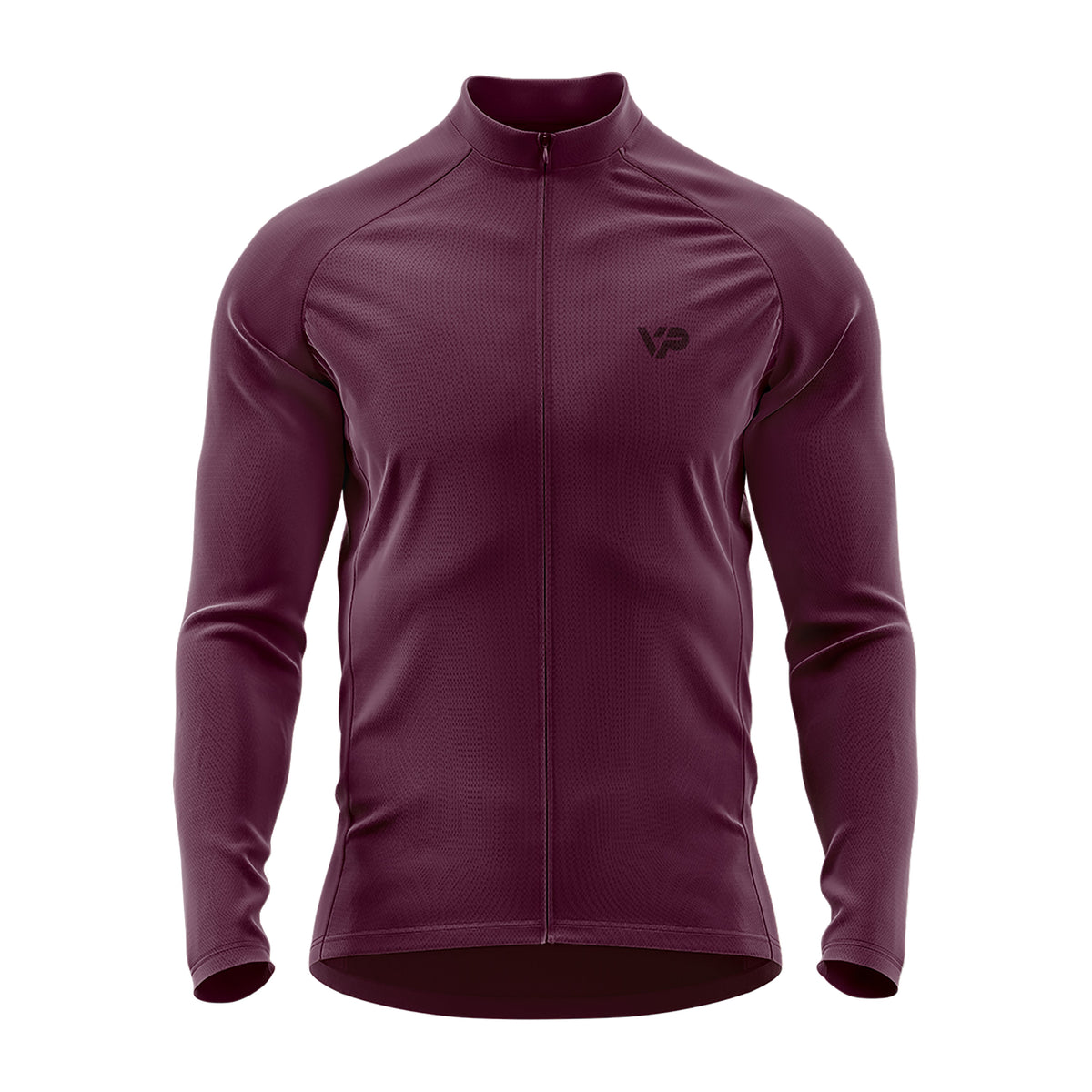 Burgundy Long Sleeve Cycling Jersey