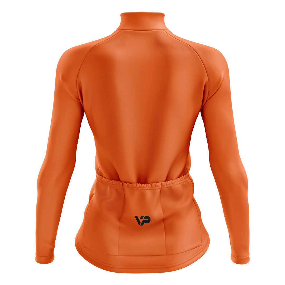 Women's Orange Long Sleeve Cycling Jersey