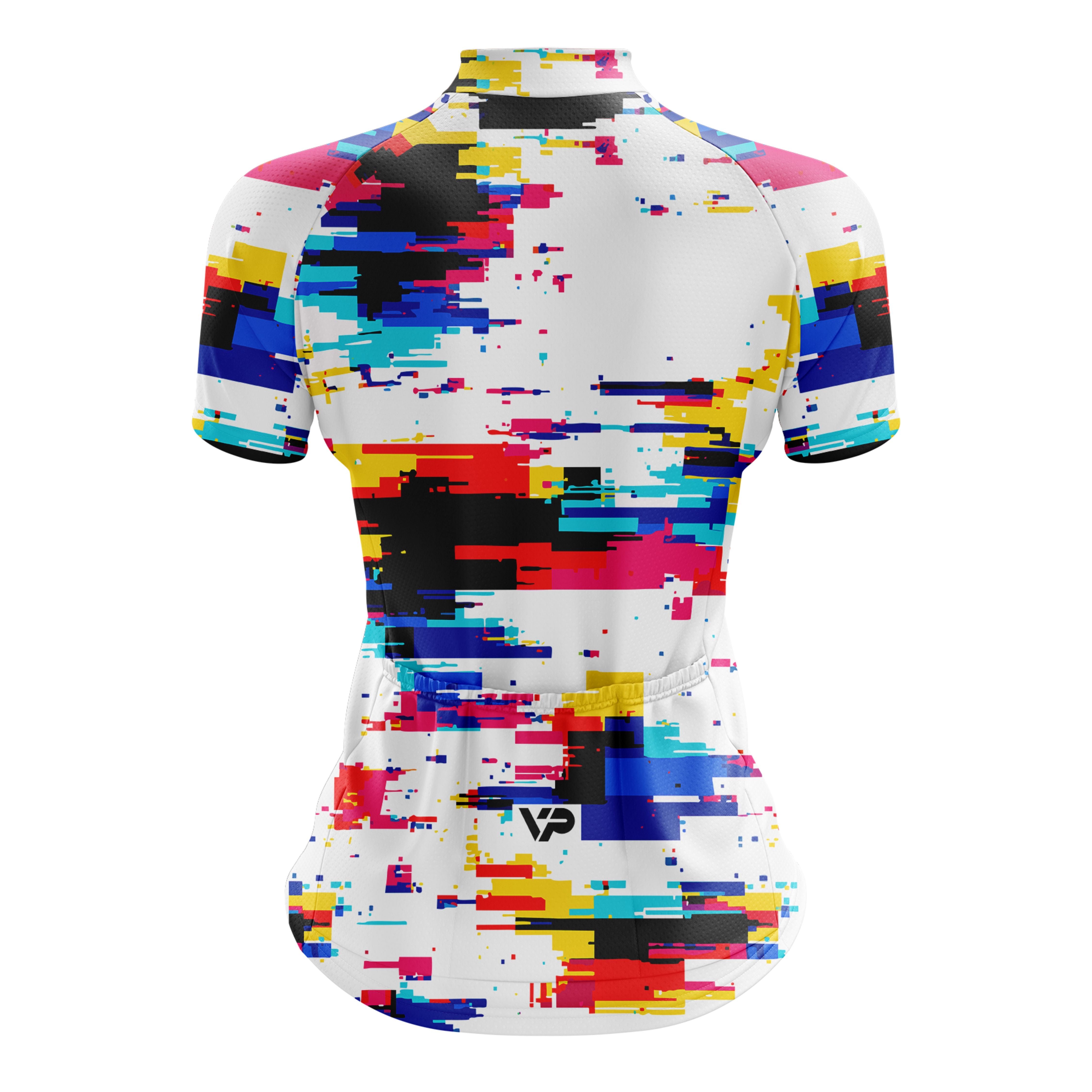 Women's White Pixel Cycling Jersey