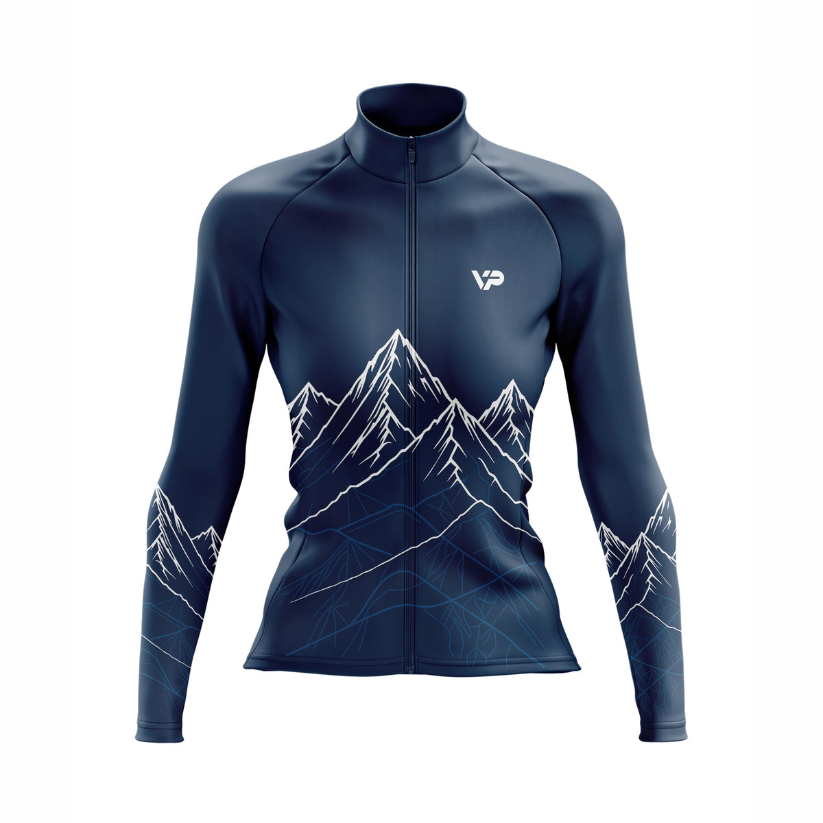 Orange -Gradient Langarm -Radsport -Trikot