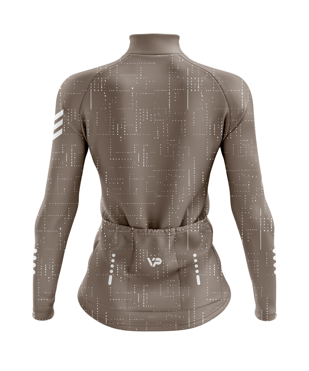Women's Mocha Brown Long Sleeve Cycling Jersey