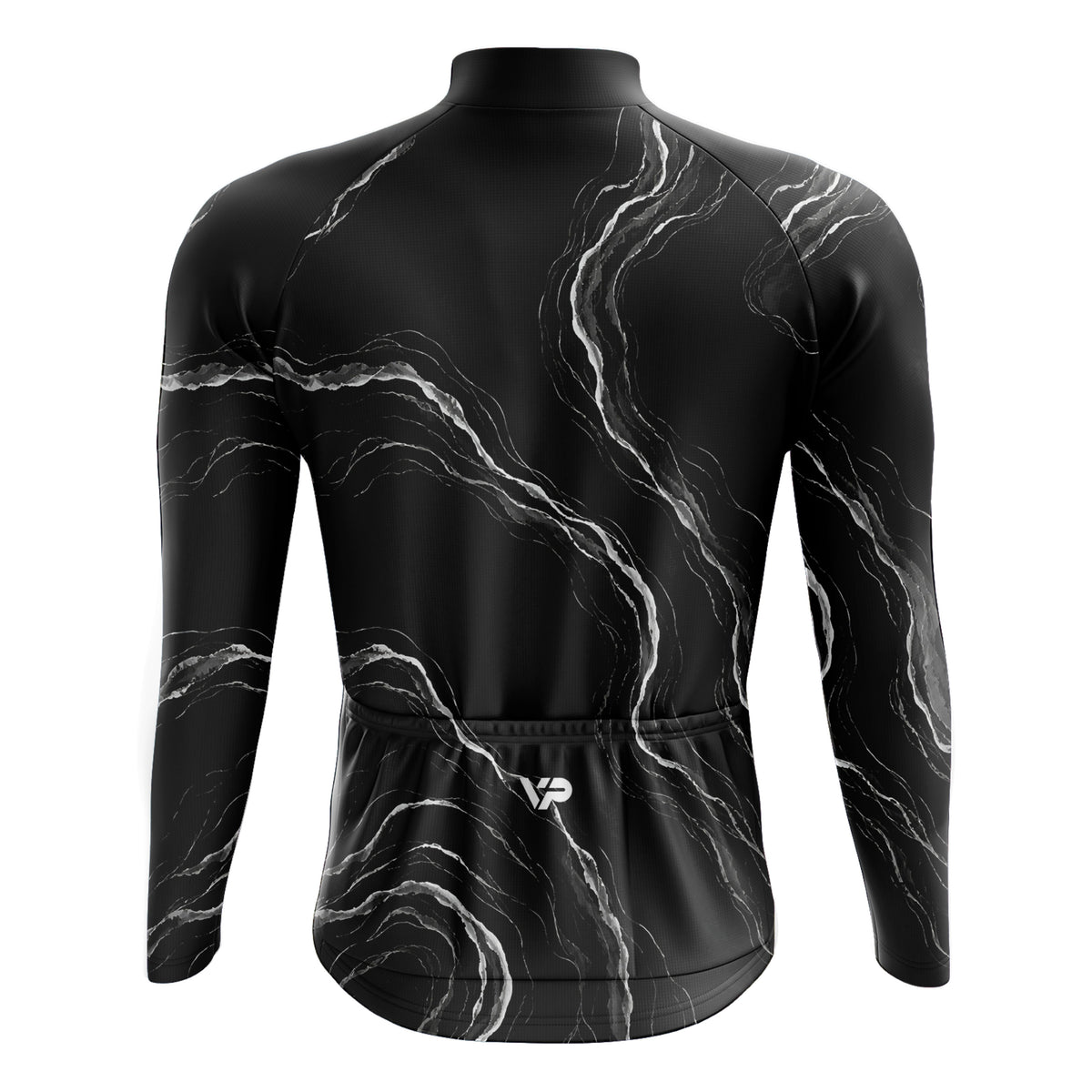 Black Waves Long Sleeve Cycling Jersey
