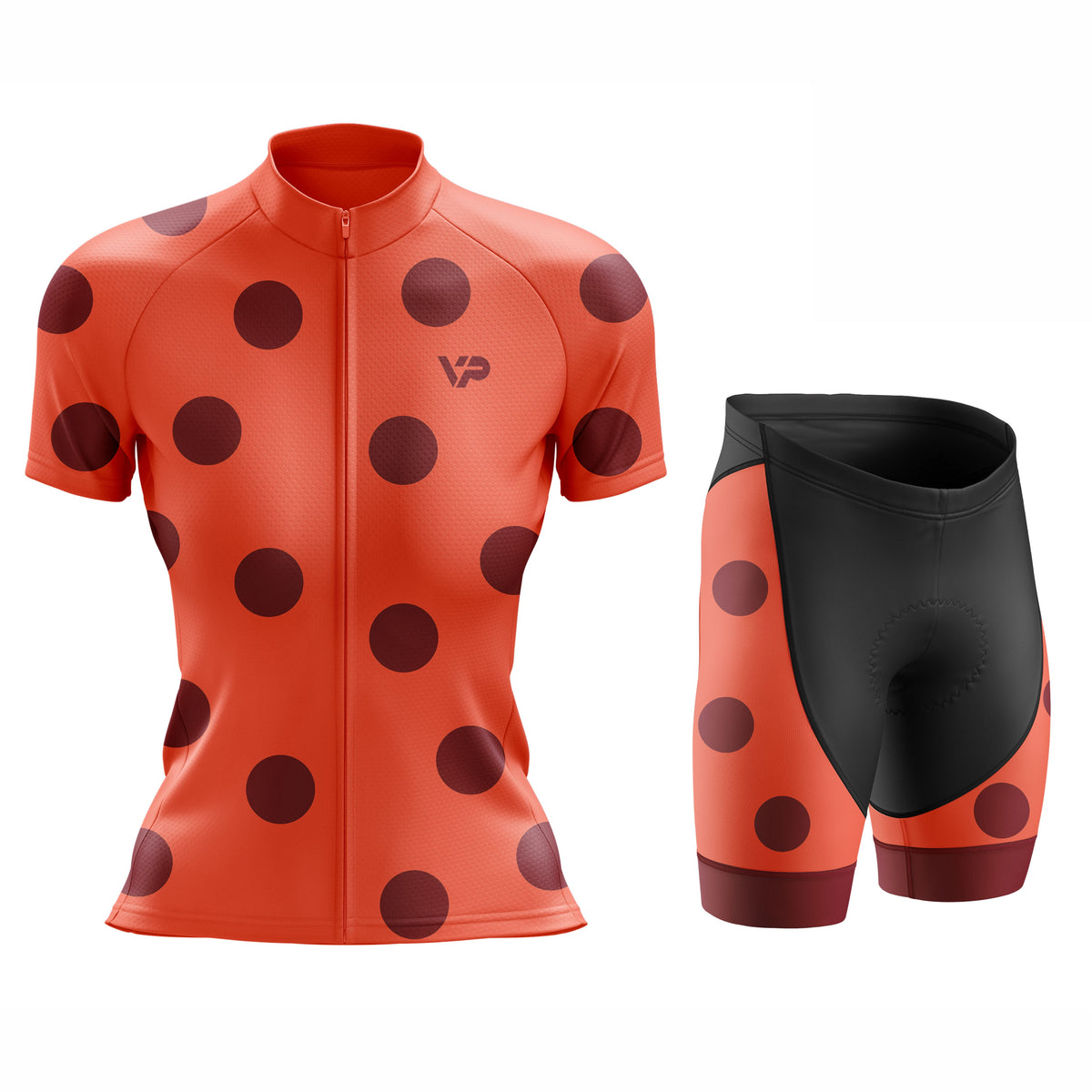Women's Coral Dots Cycling Kit
