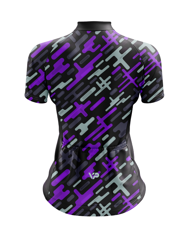 Women's Purple Pattern Cycling Kit