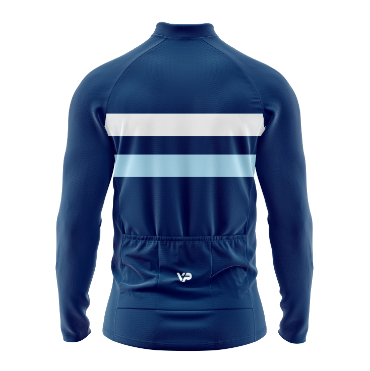 Blue Winter Cycling Jacket Thermo Fleece