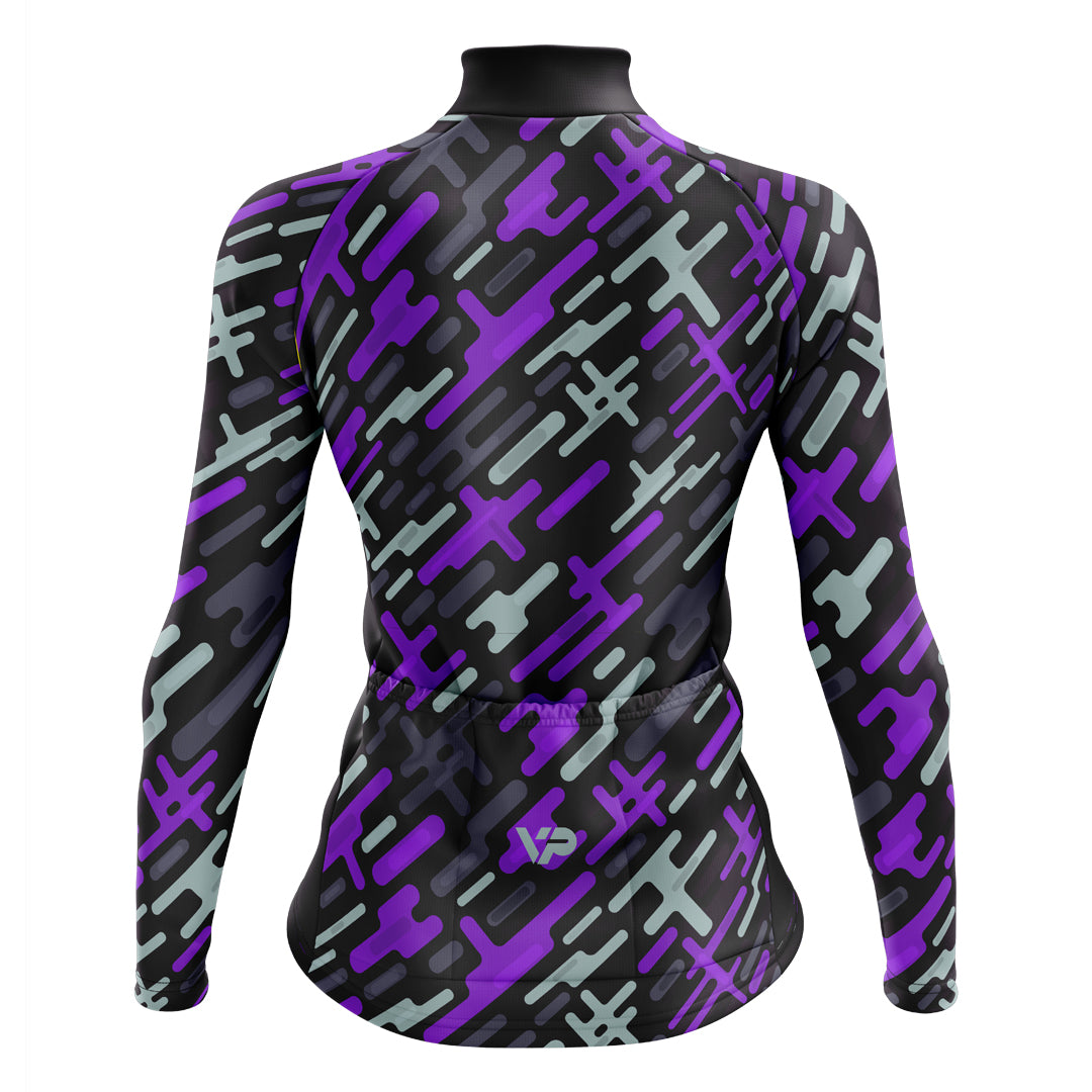 Women's Purple Long Sleeve Cycling Jersey