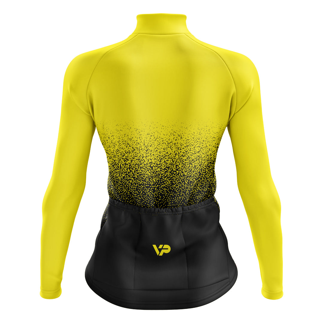 Women's Yellow Long Sleeve Cycling Jersey