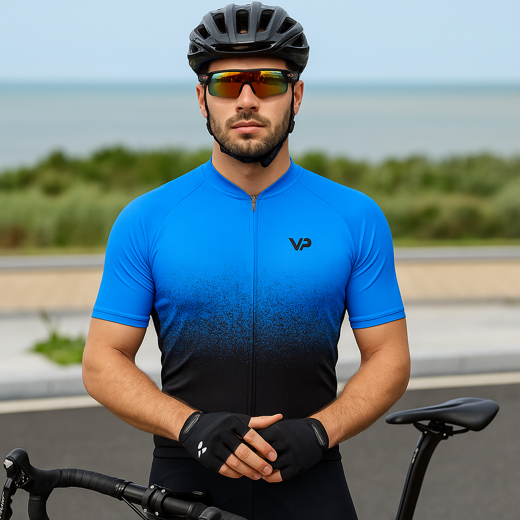 Blue Gradient Cycling Jersey