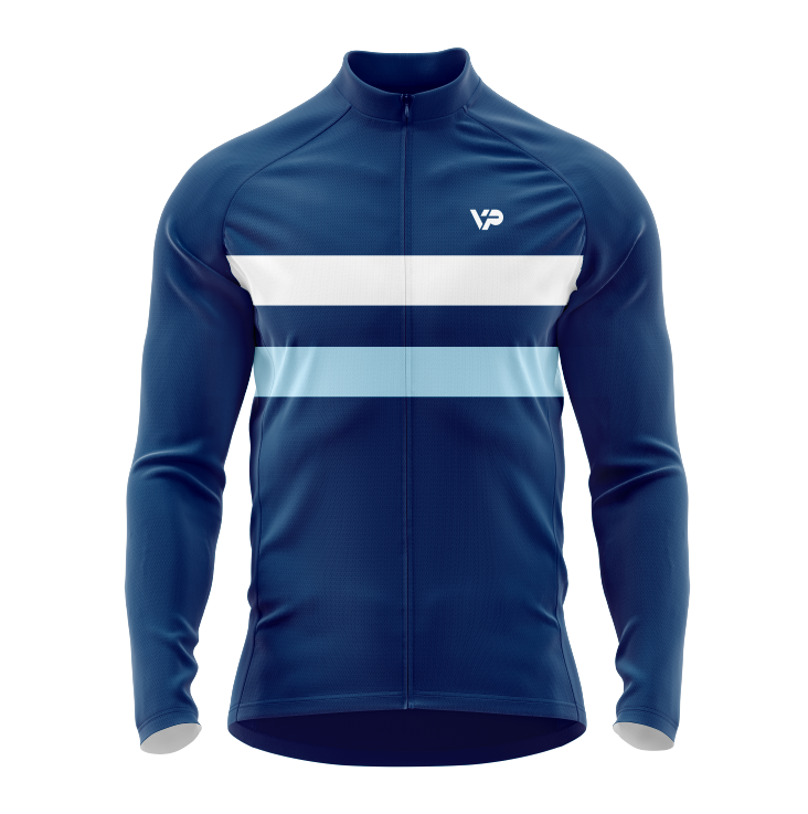 Blue cycling jacket