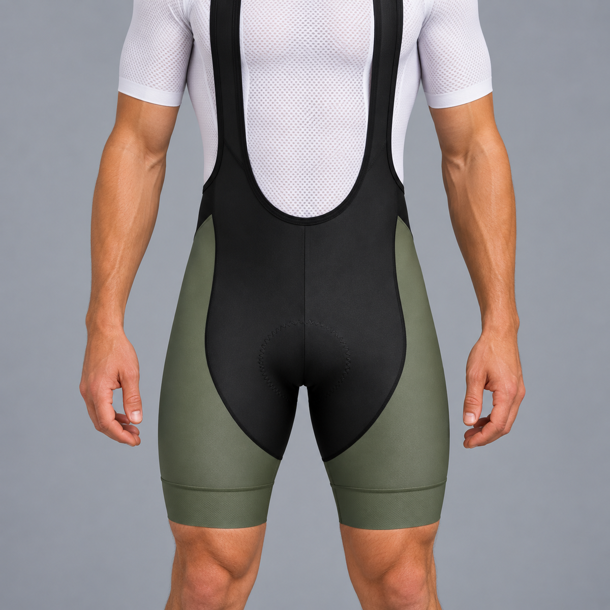 Khaki Cycling Bib Shorts