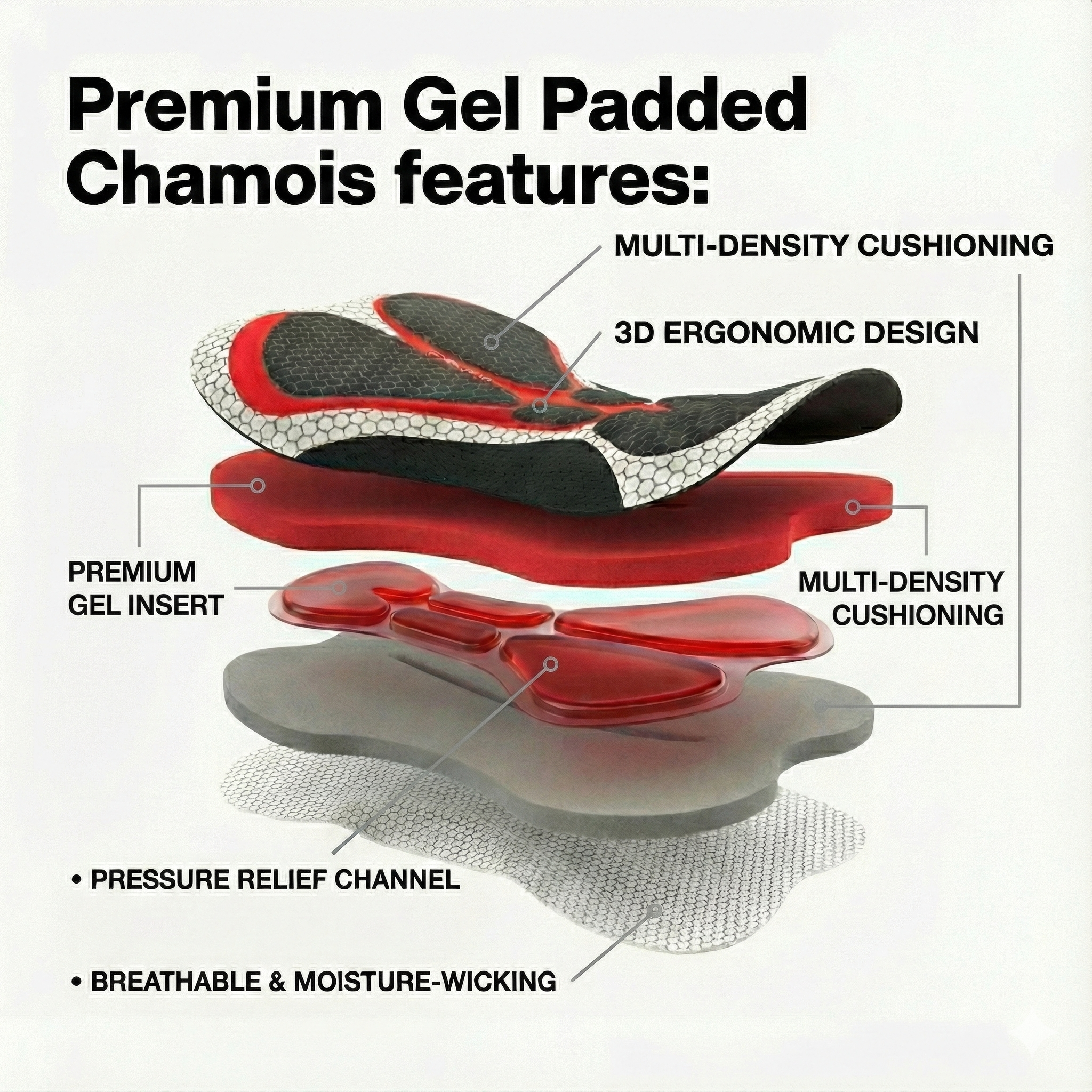 Premium Gel Padded Cycling Shorts Chamois VictoryPeak