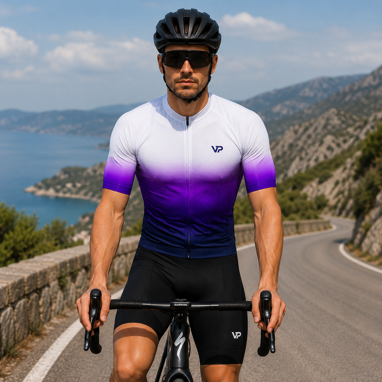 Purple Gradient Cycling Jersey