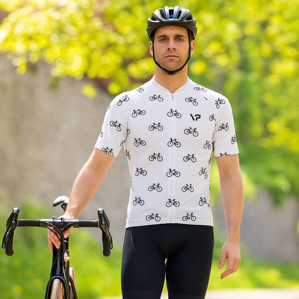 White Cycling Jersey VP8