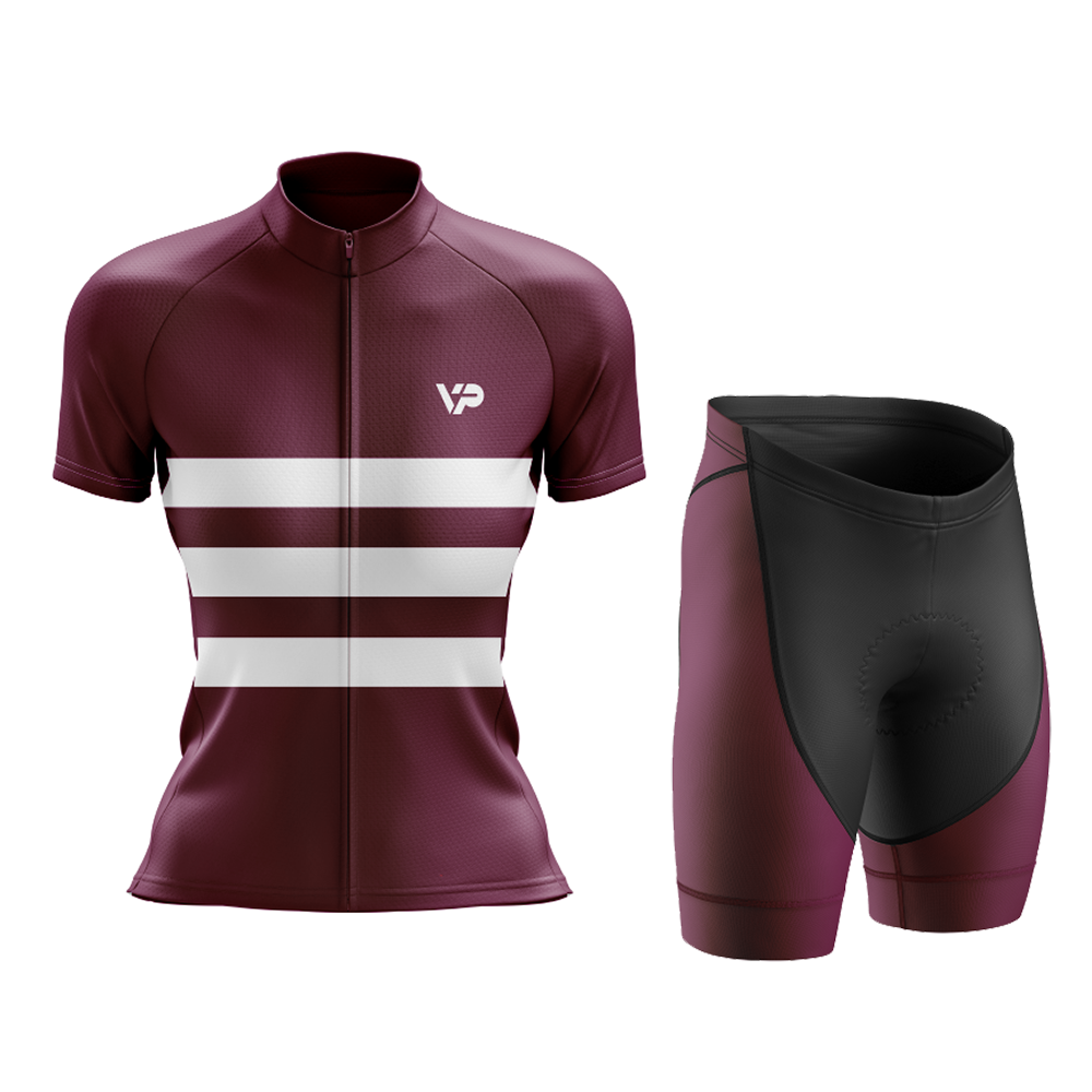 Women's Burgundy Lines Cycling Kit