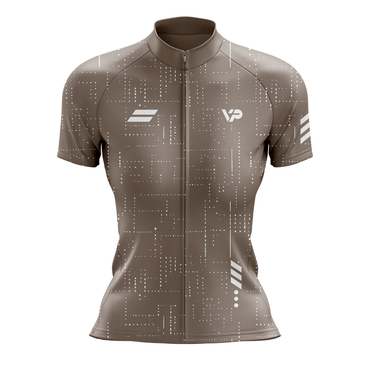 Women's Mocha Brown Cycling Jersey-Victory Peak Cycling - 30% off now