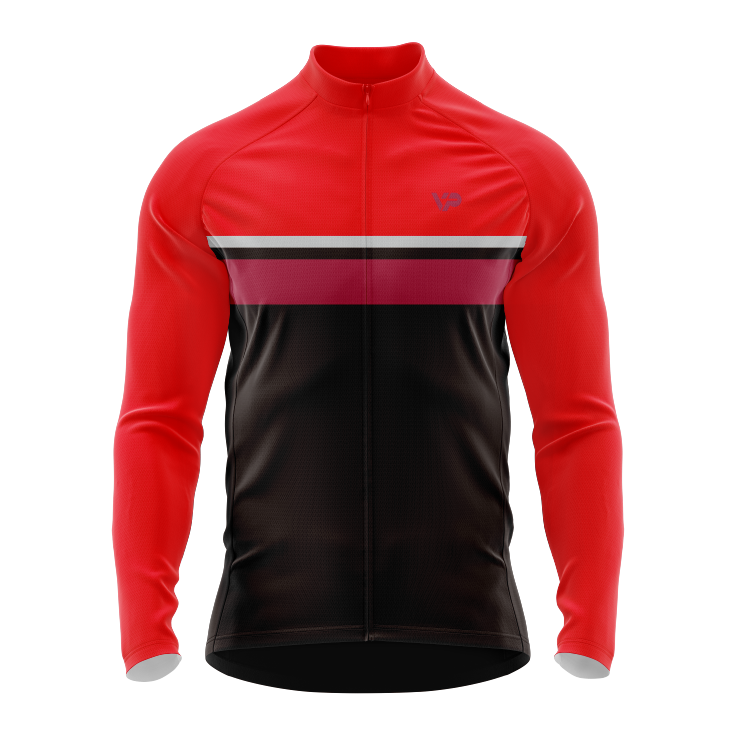 black red winter cycling jacket