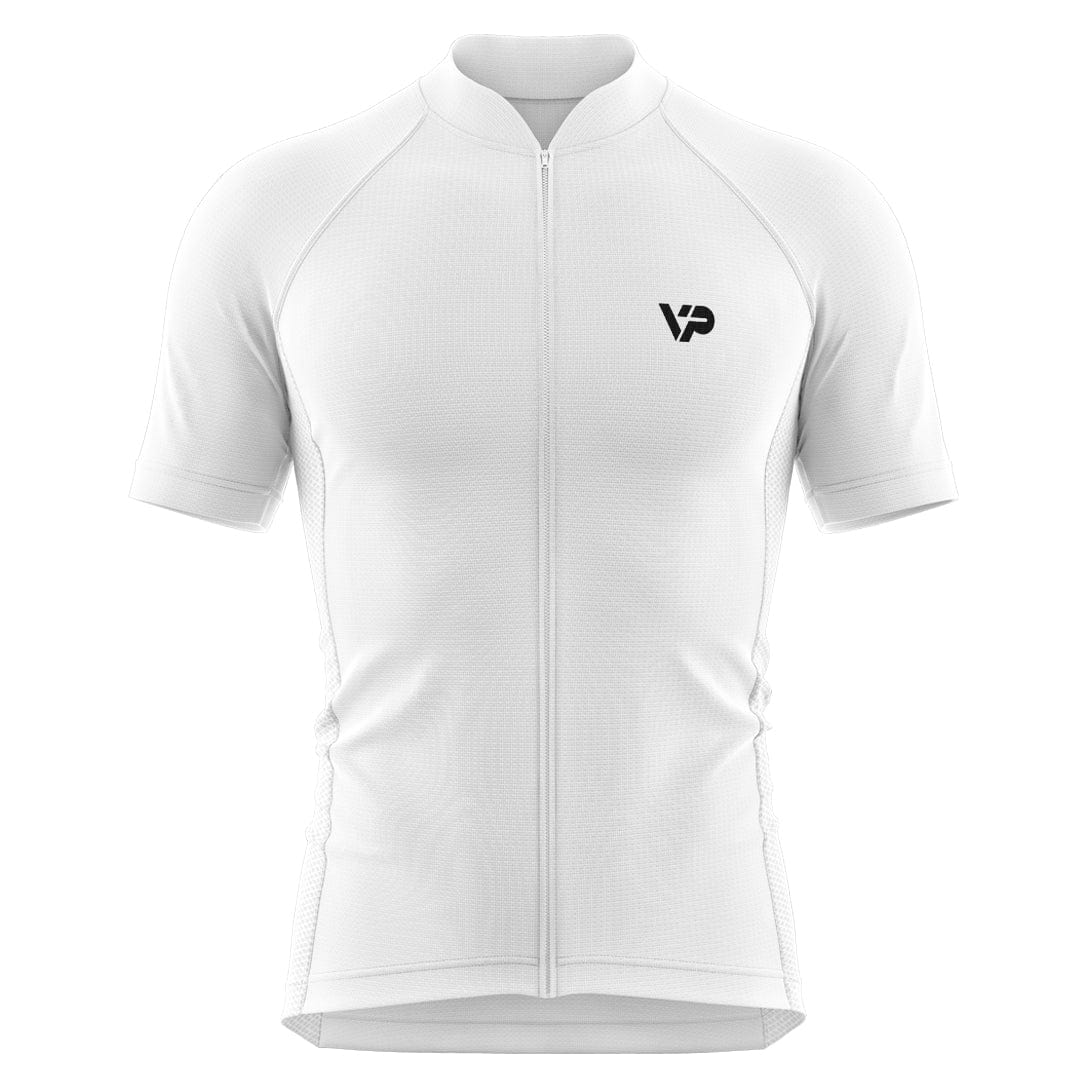 All White Cycling Jersey Victory Peak Cycling