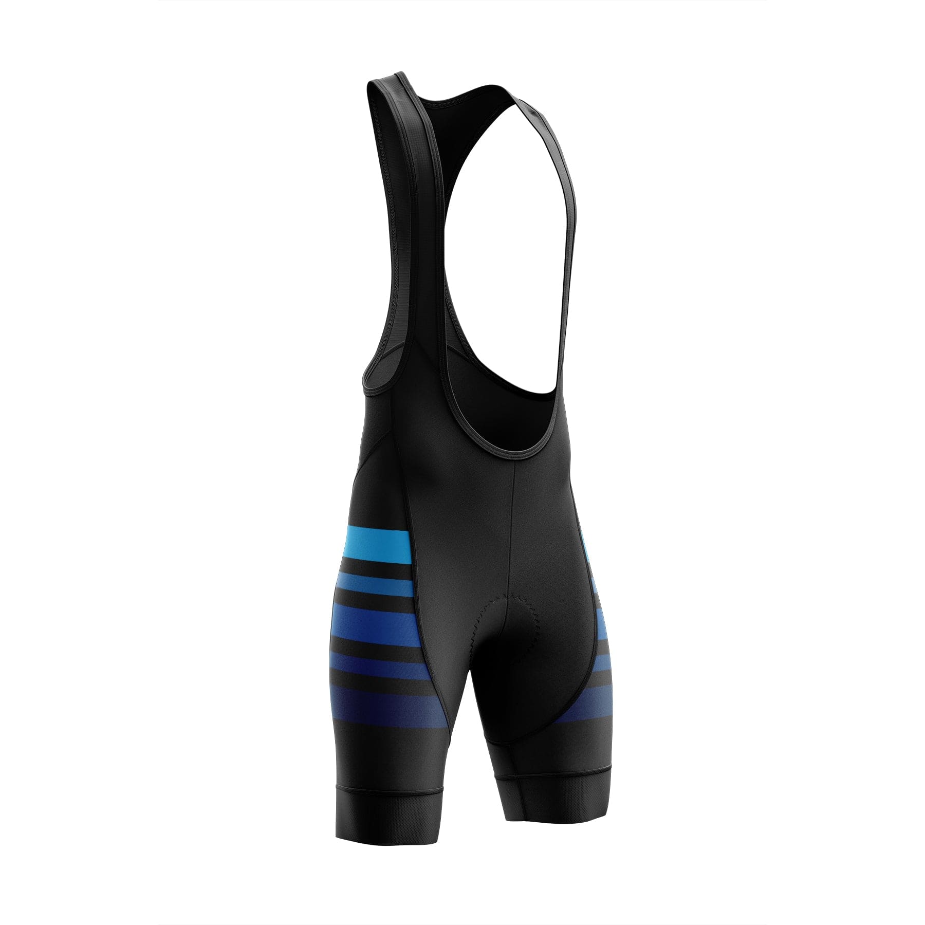 Black Cycling Bib Shorts VP2 Blue Lines Victory Peak Cycling