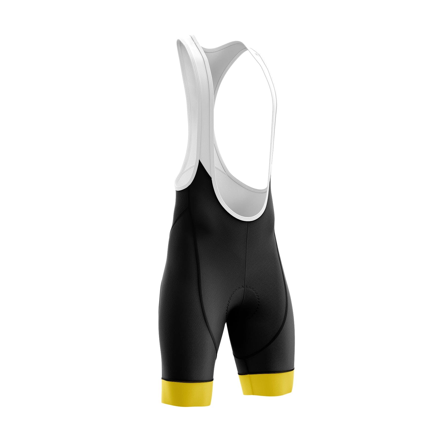 Black Cycling Bib Shorts with Yellow Detail Victory Peak Cycling