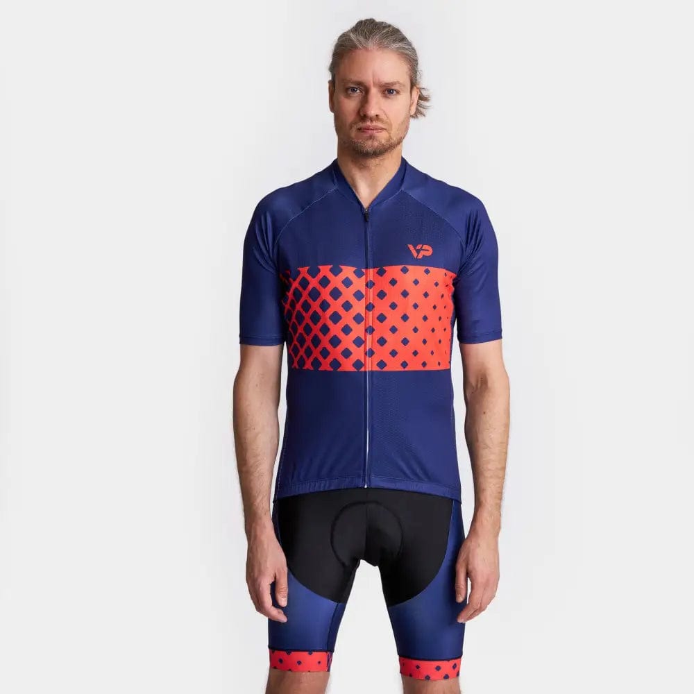Blue Cycling Jersey VP9 - Red Detail Victory Peak Cycling