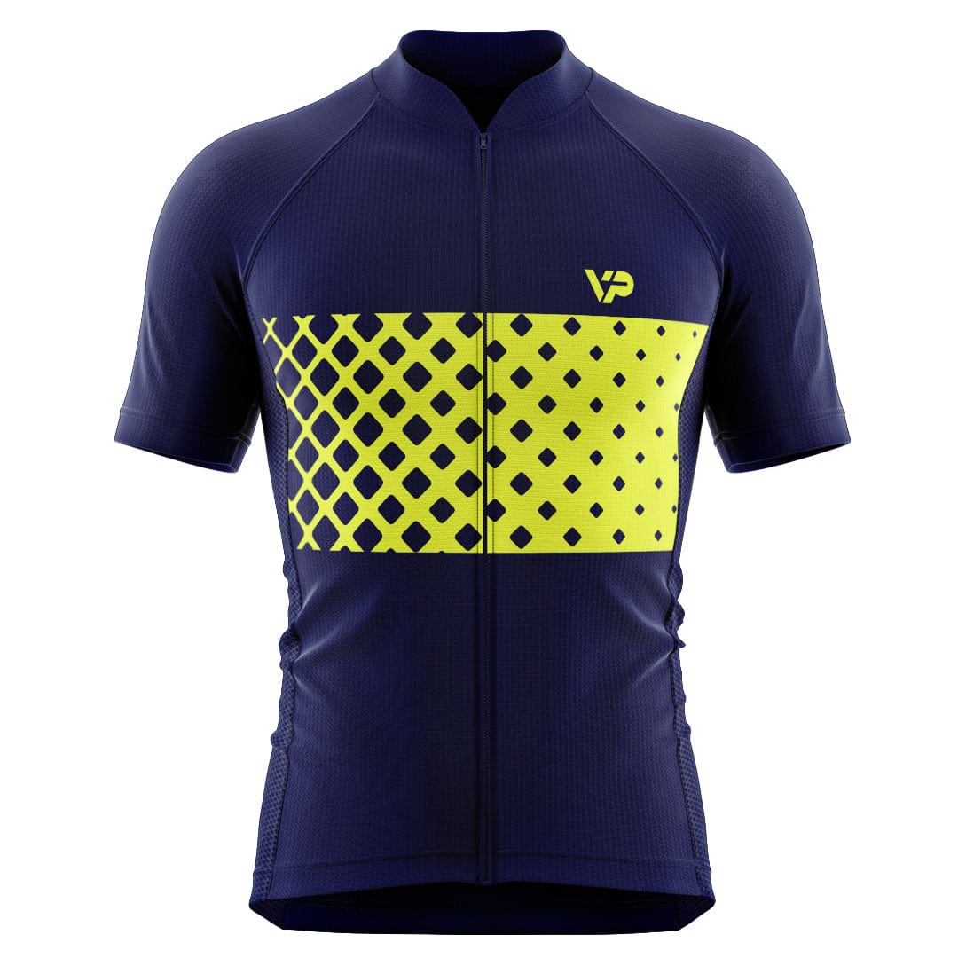 Blue Cycling Jersey VP9 - Yellow Detail Victory Peak Cycling