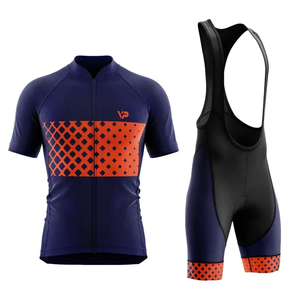 Victory Peak Best Mens Blue Cycling Kit VP9 - Red Detail