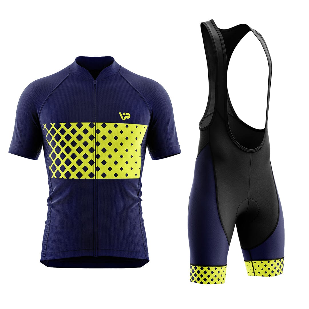 Blue Cycling Kit VP9 - Yellow Detail Victory Peak Cycling