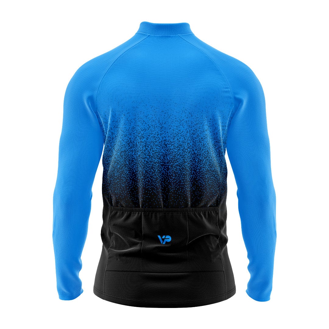 Blue Gradient Winter Cycling Jacket Thermo Fleece