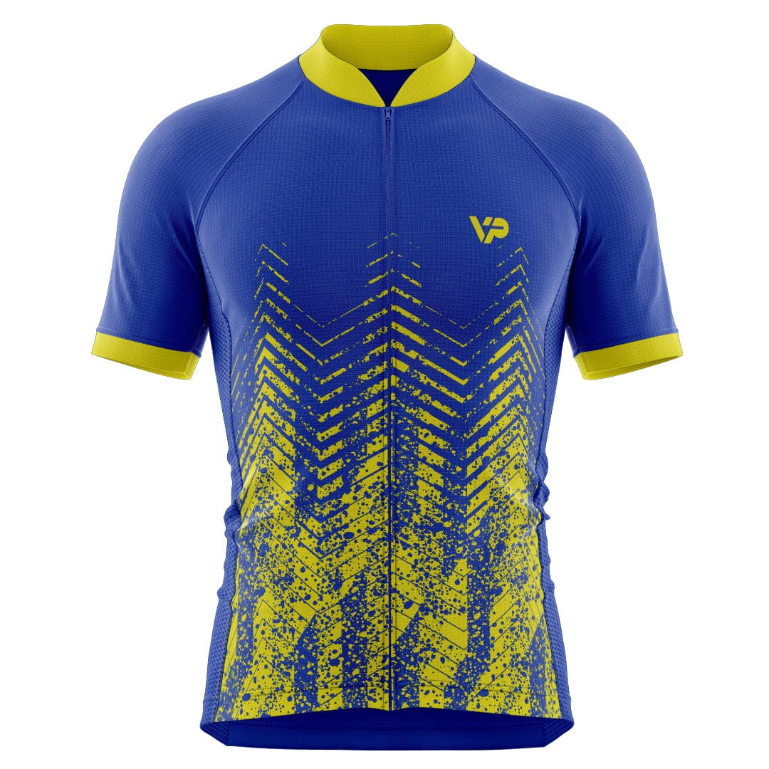 Blue Yellow Cycling Jersey Victory Peak Cycling