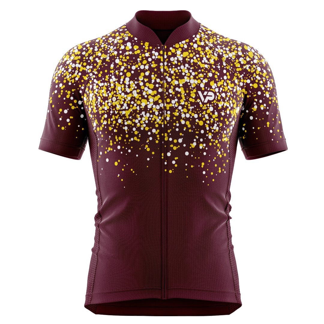 Victory Peak Best Mens Burgundy Dots Cycling Kit