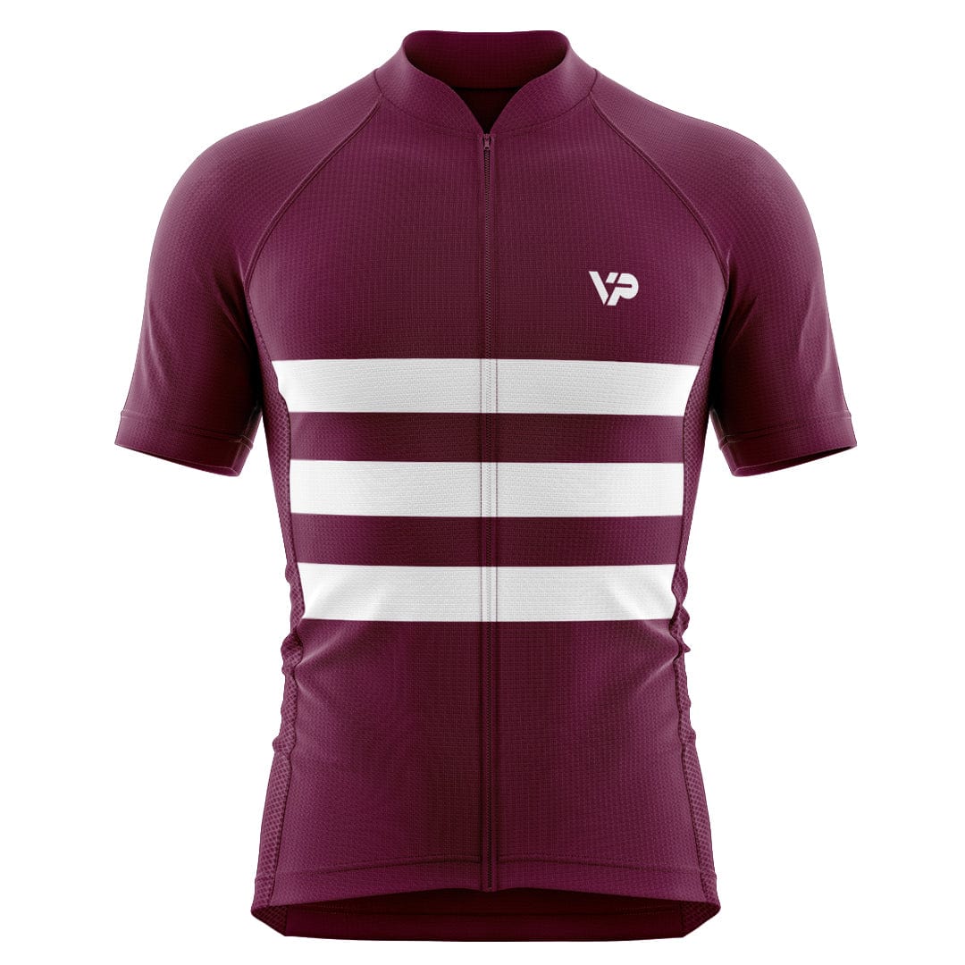 Victory Peak Best Mens Burgundy Lines Cycling Kit