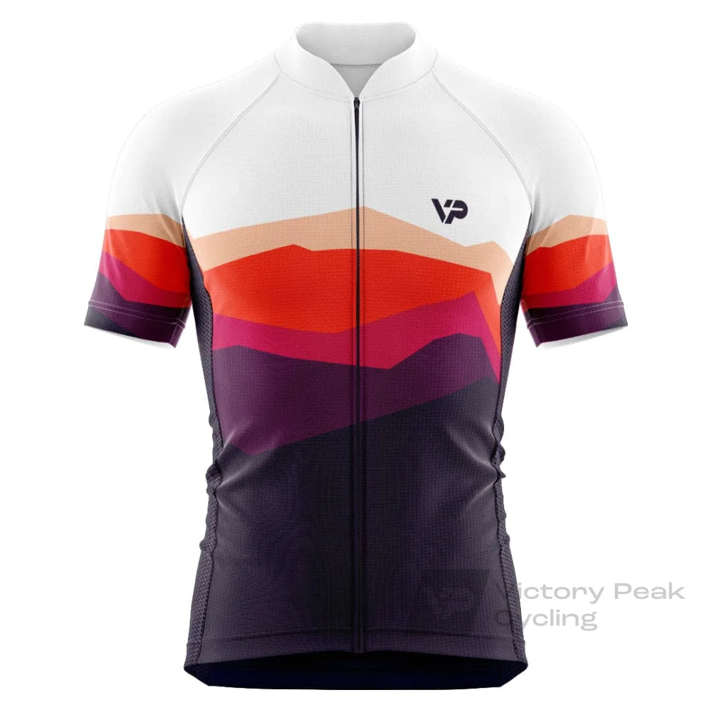 Victory Peak Best Mens Mountains Cycling Jersey - Burgundy