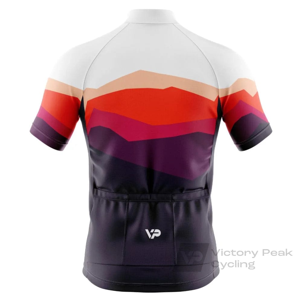 Victory Peak Best Mens Mountains Cycling Jersey - Burgundy