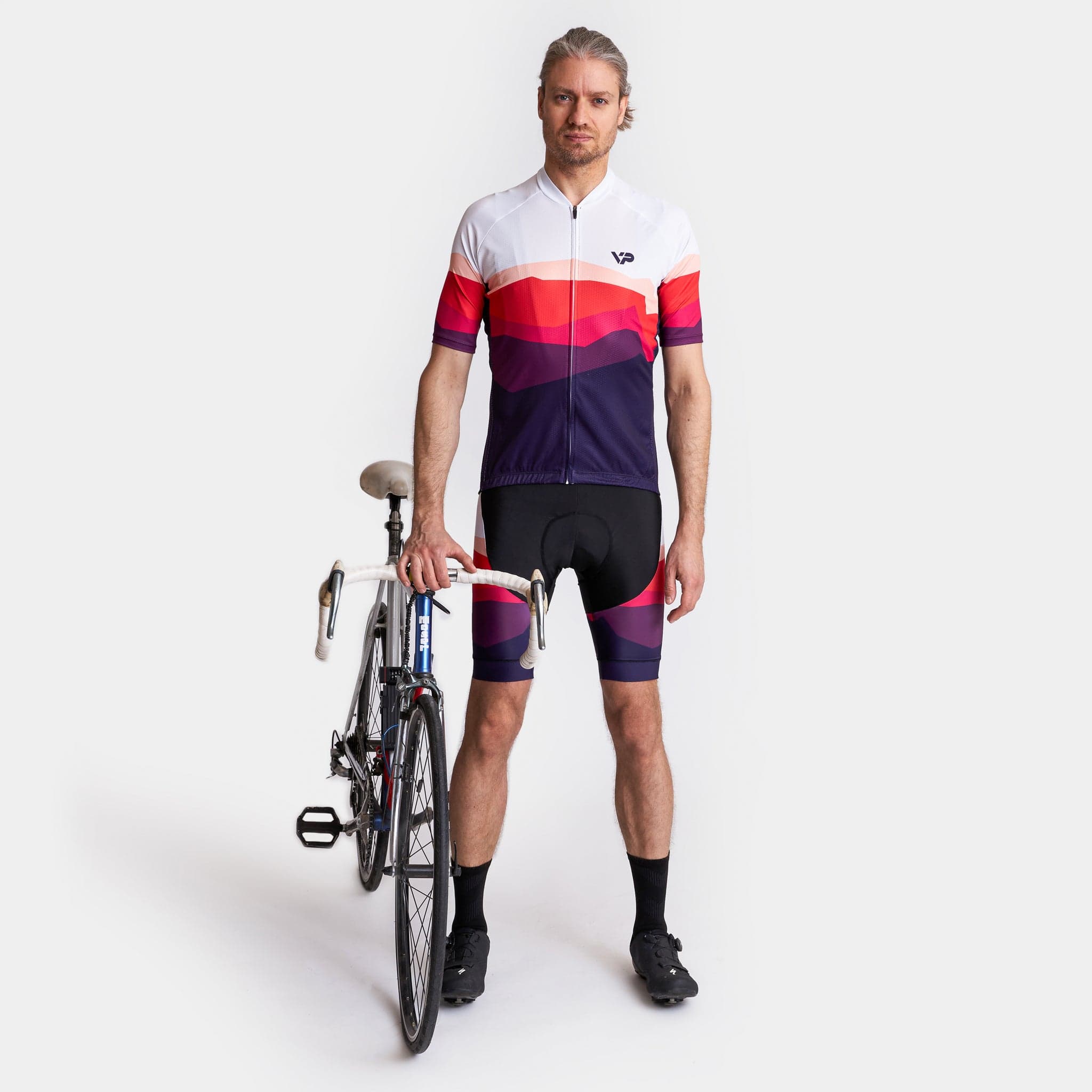 Mountains Cycling Kit - Burgundy Victory Peak Cycling