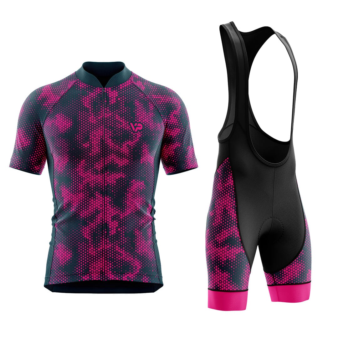 Pink Pattern Cycling Kit Victory Peak Cycling