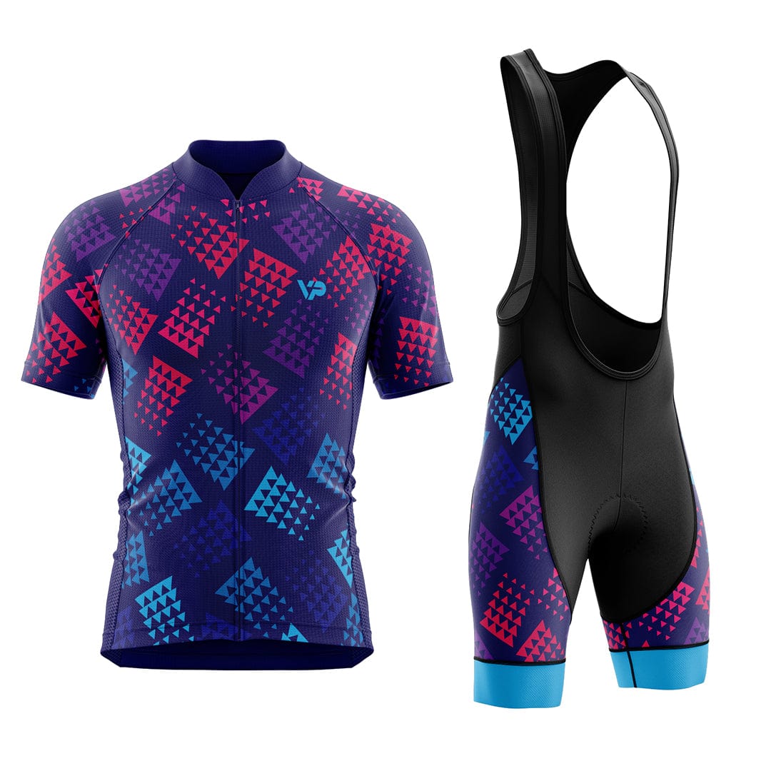 Purple Blue Pattern Cycling Kit Victory Peak Cycling
