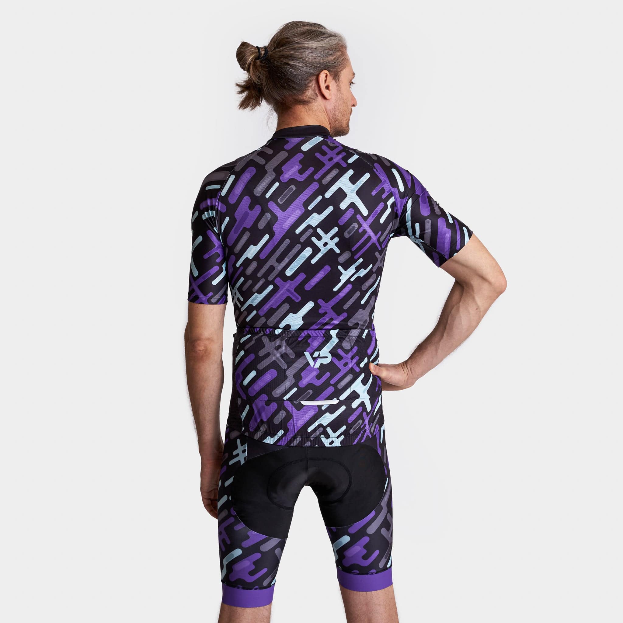 Victory Peak Best Mens Purple Pattern Cycling Bib Shorts
