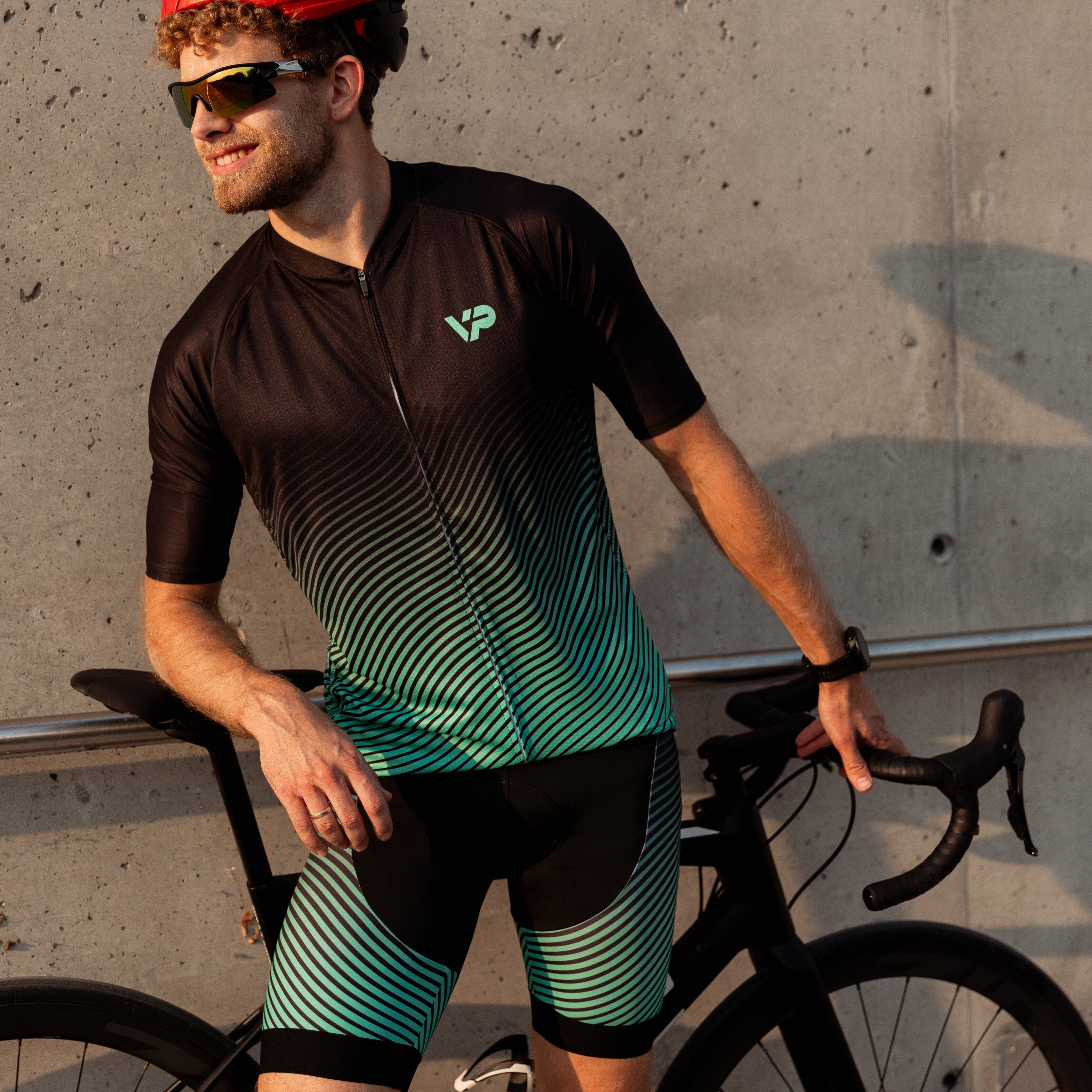 Victory Peak Best Mens Wave Cycling Jersey - Turquoise