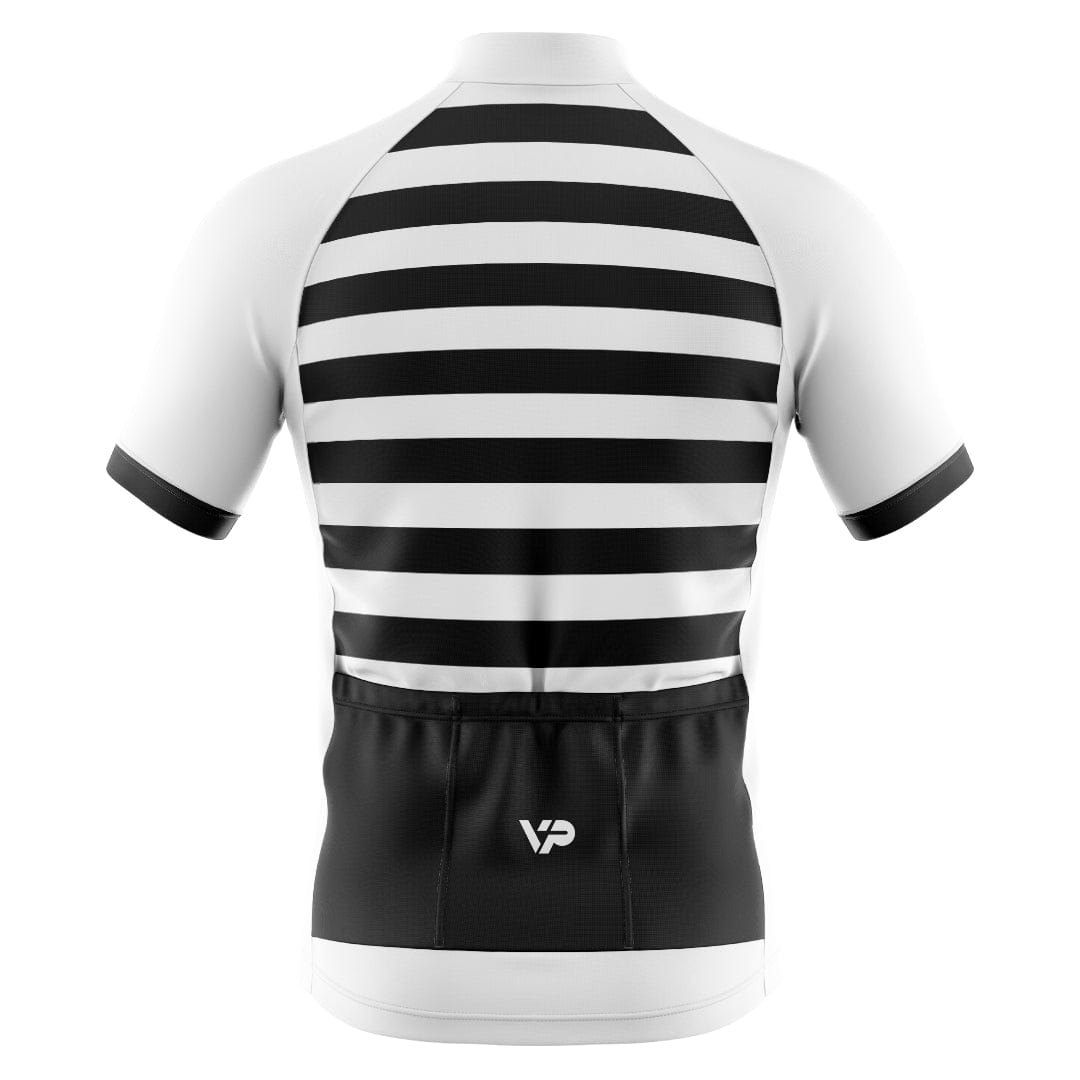 Victory Peak Best Mens White Stripes Cycling Jersey