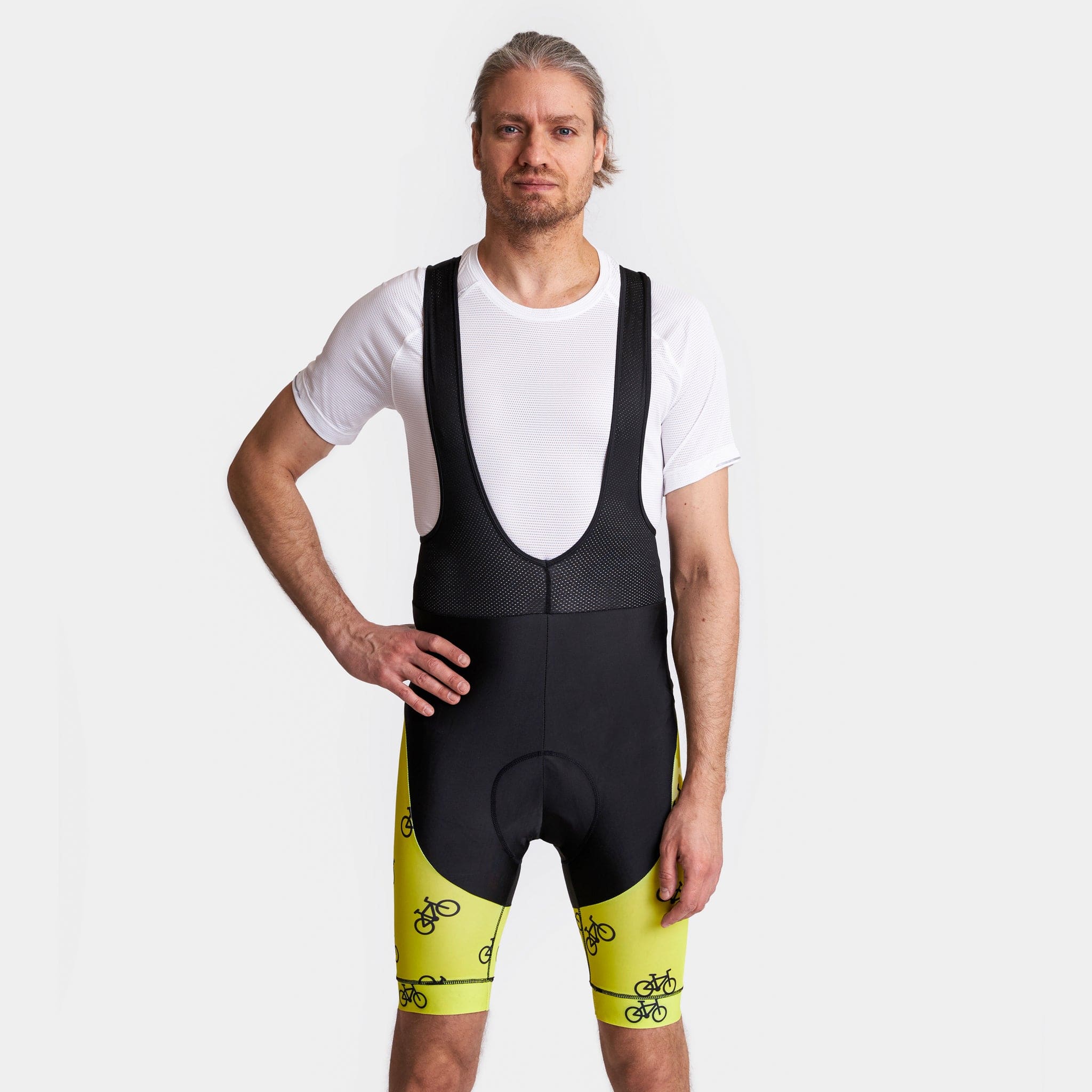 Yellow Cycling Bib Shorts VP8 Victory Peak Cycling