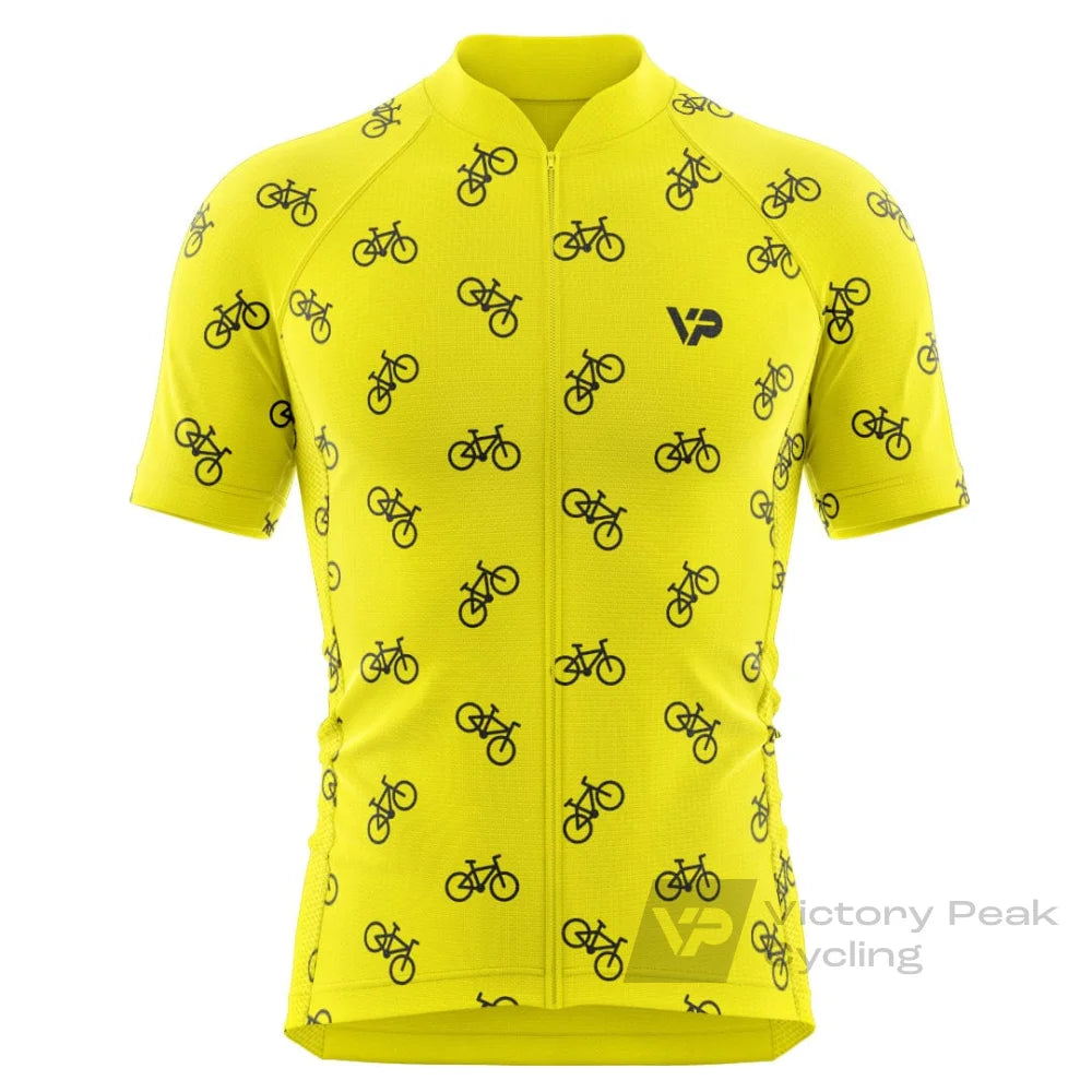 Victory Peak Best Mens Yellow Cycling Jersey VP8