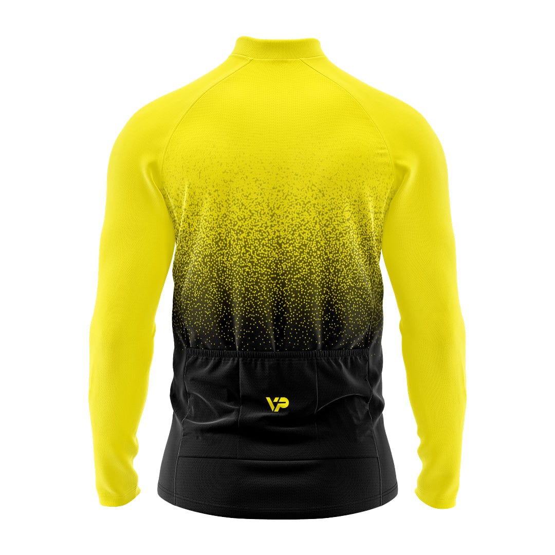 Victory Peak Best Mens Yellow Gradient Long Sleeve Cycling Jersey