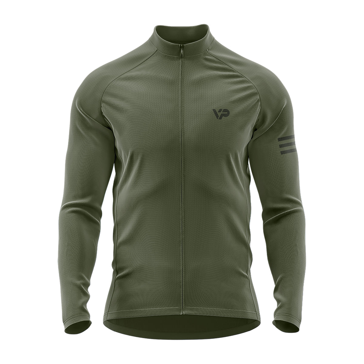 Olive Green Long Sleeve Cycling Jersey