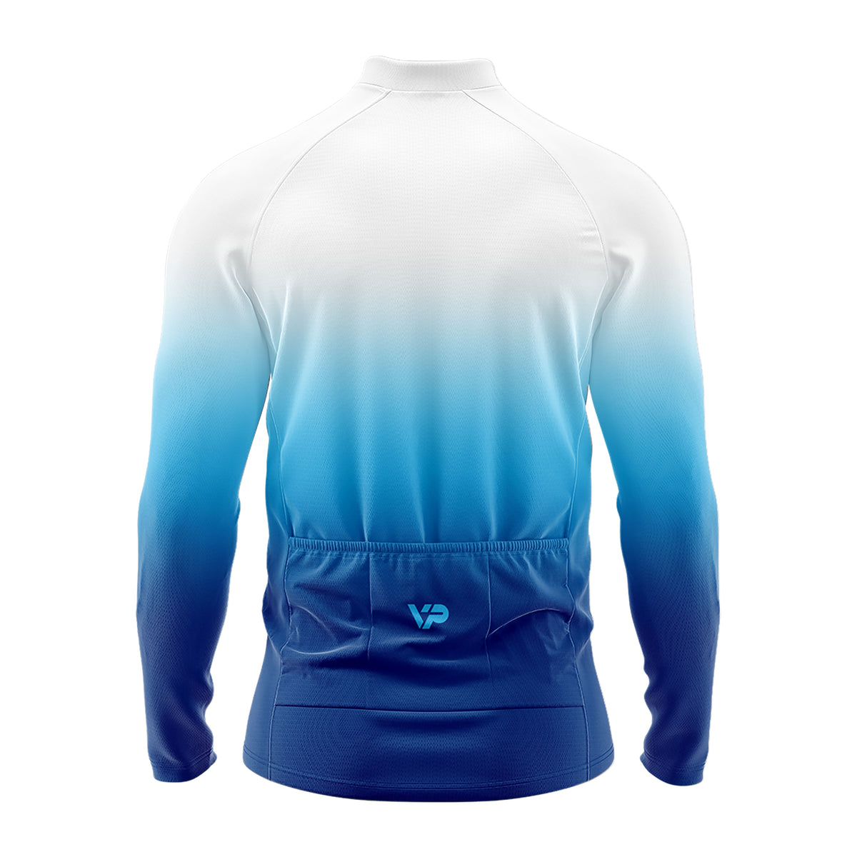 Blue Gradient Long Sleeve Cycling Jersey