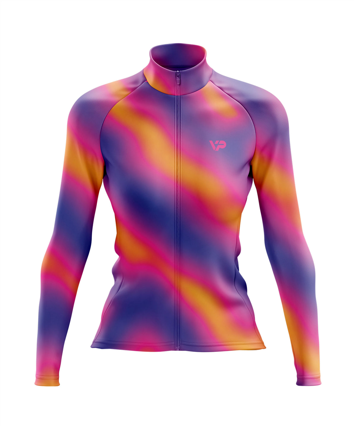Women's Purple Gradient Long Sleeve Cycling Jersey