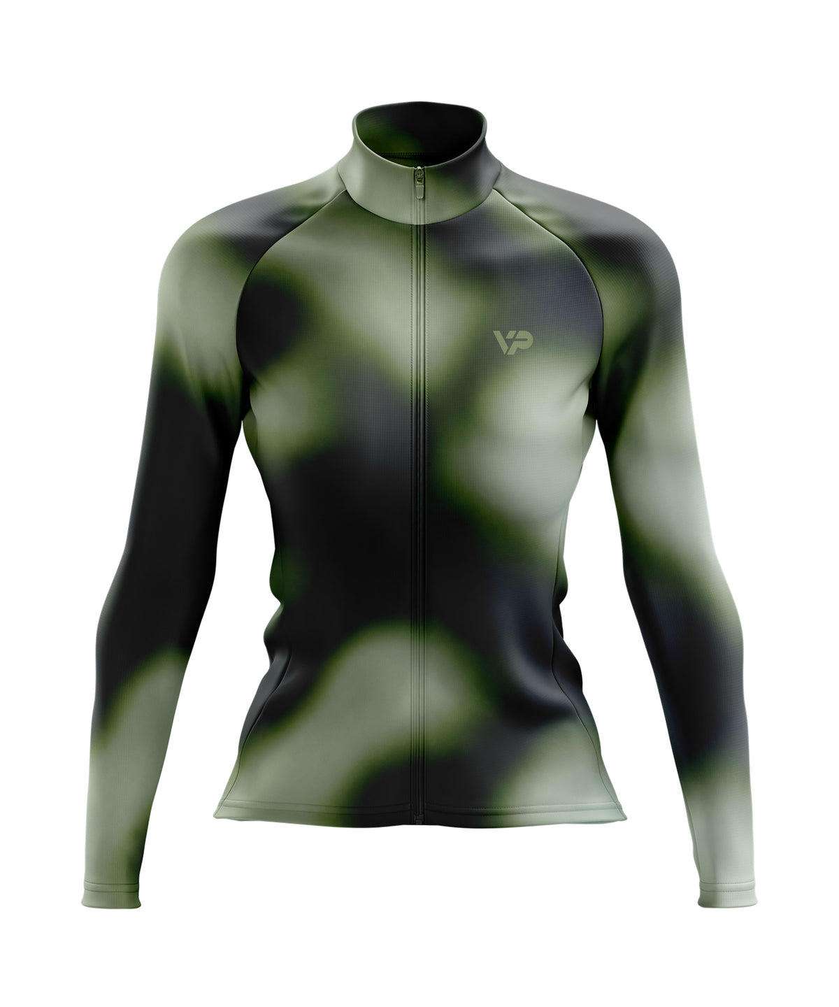 Orange -Gradient Langarm -Radsport -Trikot