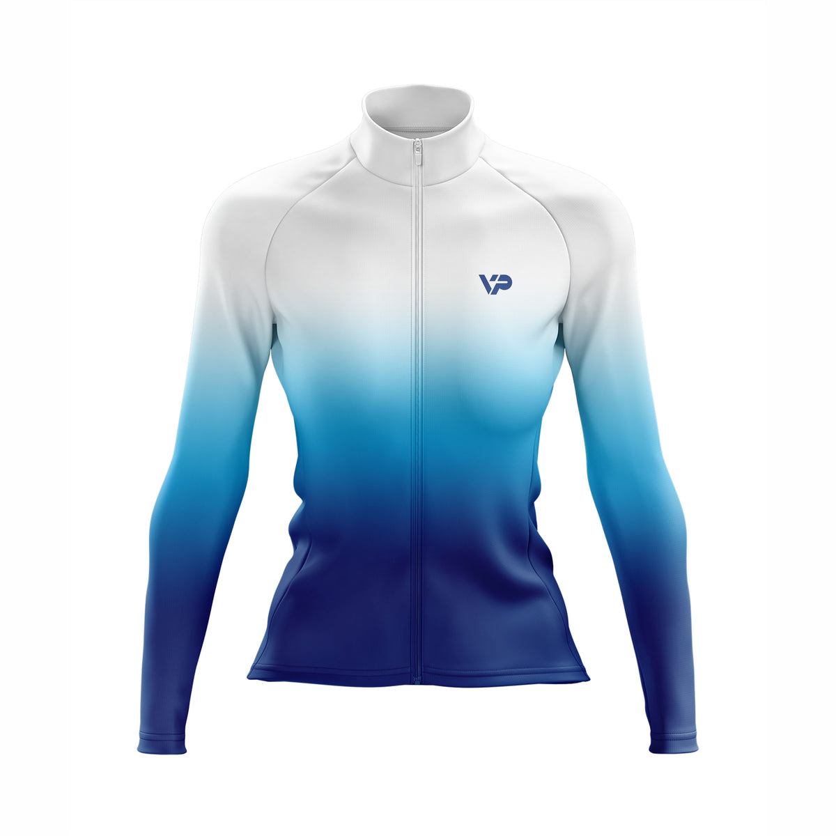 Orange -Gradient Langarm -Radsport -Trikot