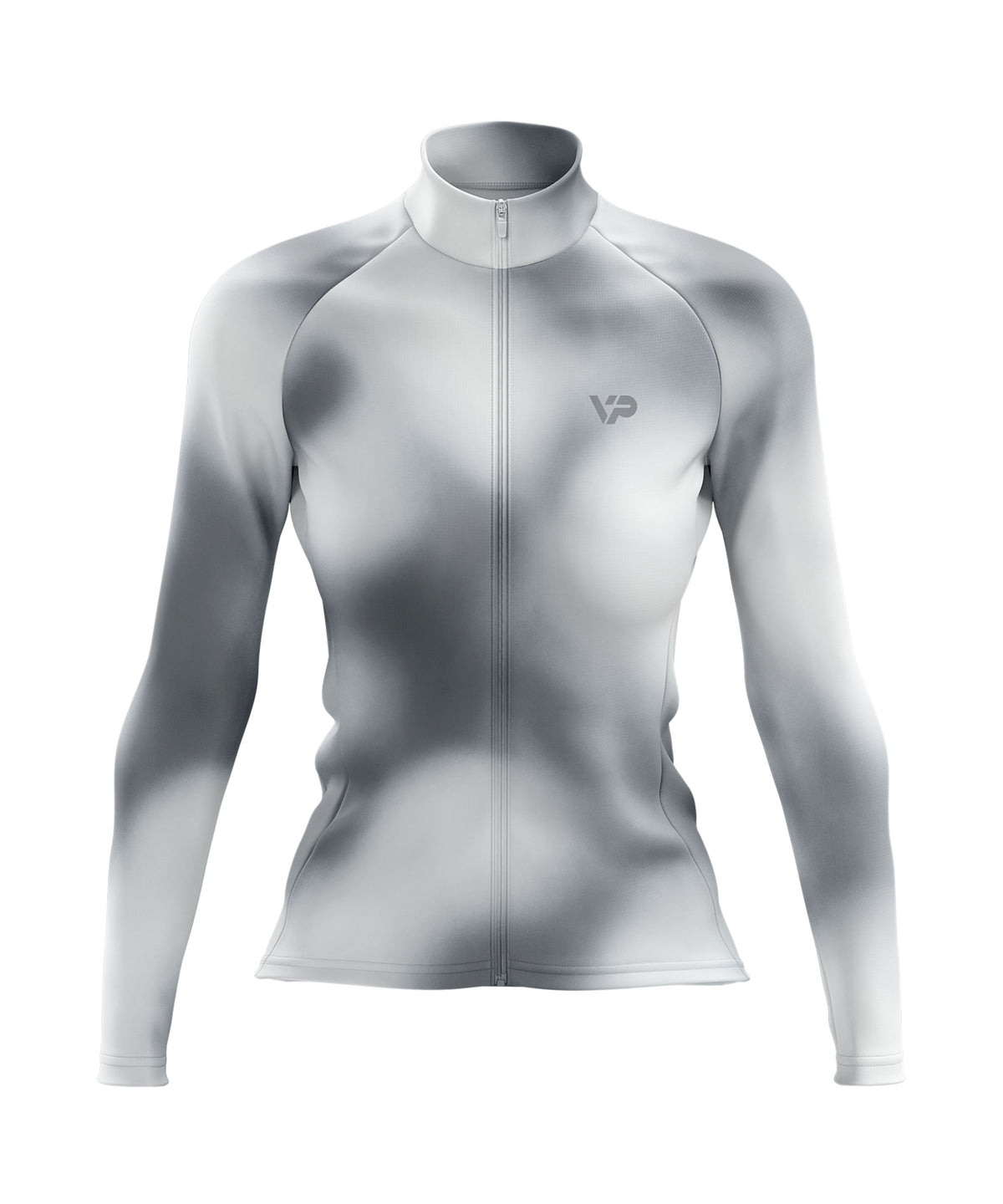 Women's Grey Gradient Long Sleeve Cycling Jersey