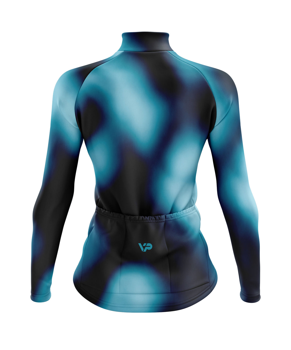 Women's Blue Gradient Long Sleeve Cycling Jersey