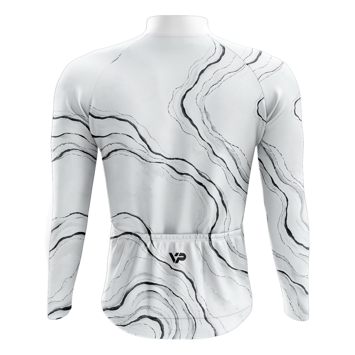 White Waves Long Sleeve Cycling Jersey